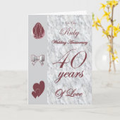 Op onze robijnen huwelijksjubileum kaart (Gele Bloem)