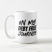 Op onze schuldenvrije reis koffiemok (Links)