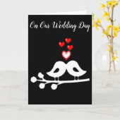 ***OP ONZE TROUWDAG*** TORTELDUIFJES/FOREVER LOVE KAART (Gele Bloem)