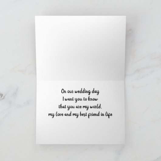 * OP ONZE WOORDDAG** naar BRIDE OF GROOM Kaart (Binnen)