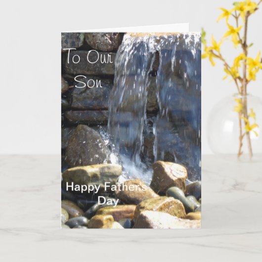 Op onze zoon Happy Vaderdag. Kaart (Gele Bloem)