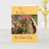 Op onze zoon, op Vaderdag Kaart (Gele Bloem)