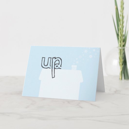 Op op een Raadsel van de Kerstkaart van het Dak Feestdagen Kaart (Voorkant)