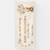 Op Op en Weg Teddybeer Ballonnen Baby Shower Spandoek (Verticaal)