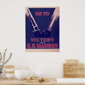 Op overwinning met de Amerikaanse mariniers Poster (Keuken)