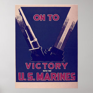 Op overwinning met de Amerikaanse mariniers Poster