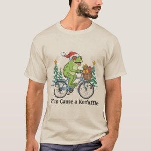 Op pad om een rel te schoppen Kikker Kerst Grappig T-shirt