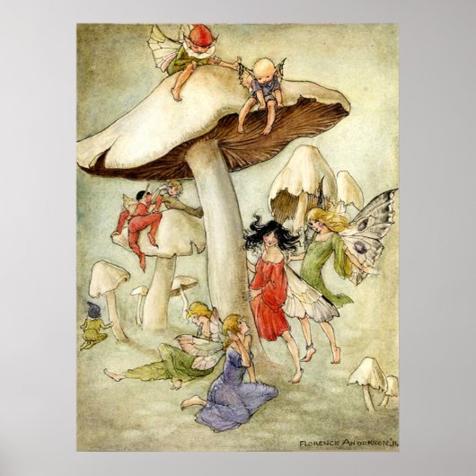 'Op paddenstoel Hill' - Afdrukken Poster (Voorkant)