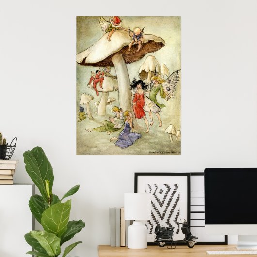 'Op paddenstoel Hill' - Afdrukken Poster (Thuiskantoor)