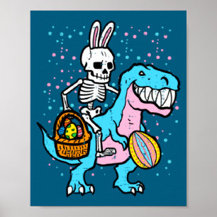 Op Pasen Skelet Dino Trex Ei Poster