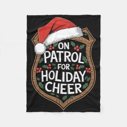 Op patrouille voor kerstvreugde Kerstbeveiliging Fleece Deken (Voorkant)