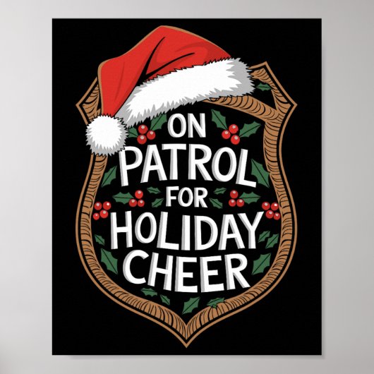 Op patrouille voor kerstvreugde Kerstbeveiliging Poster (Voorkant)
