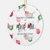 Op persoonlijke titel onze eerste Kerstmis als de  Keramisch Ornament (Links)