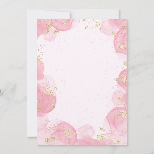 Op Pink Cloud Nine 9 Gold Glitter Girl Baby shower Kaart (Achterkant)