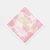Op Pink Cloud Nine 9 Gold Glitter Girl Baby shower Servet (Hoek)