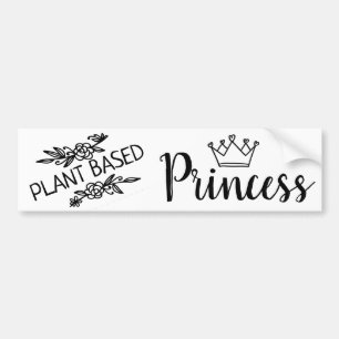 Op plant gebaseerde Prinses vegan floral met kroon Bumpersticker