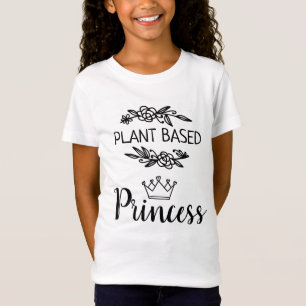 Op plant gebaseerde Prinses vegan floral met kroon T-shirt
