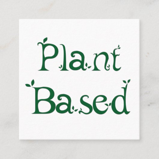 Op Planten Gebaseerd Vierkante Visitekaartje (Voorkant)