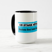 Op podium met Mok van Mantis Coffee (Voorkant links)