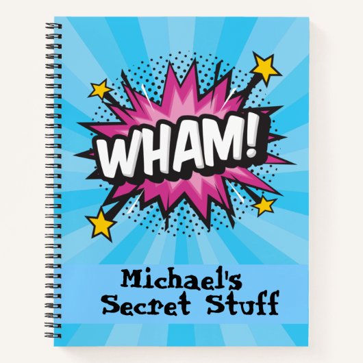 Op pop-art-comicstijl gepersonaliseerd notitieboek (Voorkant)