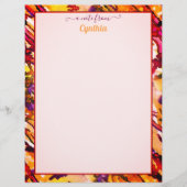 Op printers afgestemde Oranje en rode Abstracte Wa Briefhoofd (Voorkant)