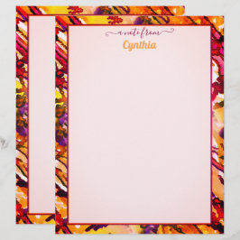 Op printers afgestemde Oranje en rode Abstracte Wa Briefhoofd