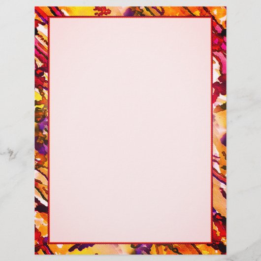 Op printers afgestemde Oranje en rode Abstracte Wa Briefhoofd (Achterkant)