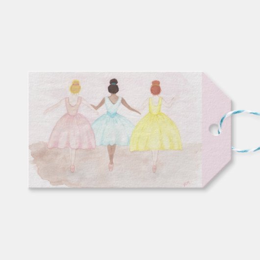 Op punt balletdansers cadeaulabel (Voorkant (Horizontaal))