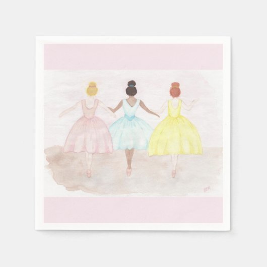 Op punt balletdansers servet (Voorkant)