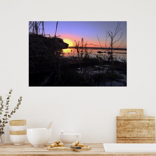 Op punt in de Arkansas Duck Blind Poster (Keuken)