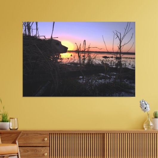 Op punt in de Duck Blind Canvas Afdruk (Insitu (Woonkamer))