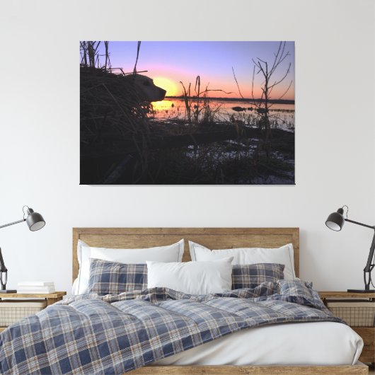 Op punt in de Duck Blind Canvas Afdruk (Insitu (Slaapkamer))