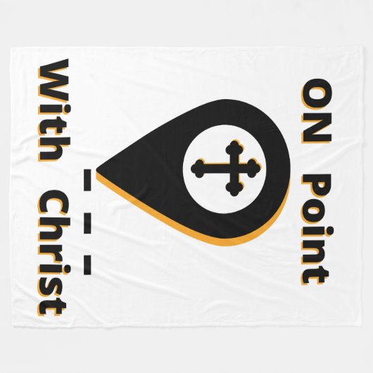 Op punt met Christus Bijbels Fleece Deken (Voorkant (Horizontaal))