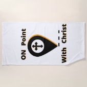 Op punt met Christus Bijbelse strandlaken (Voorkant)