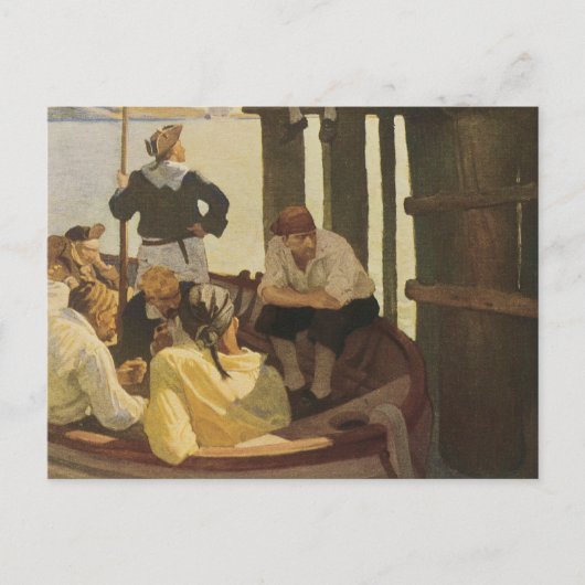 Op Queen's Ferry van NC Wyeth,  piraten Briefkaart (Voorkant)