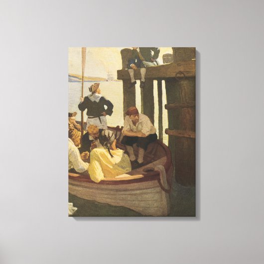 Op Queen's Ferry van NC Wyeth, piraten Canvas Afdruk (Voorkant)