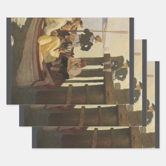 Op Queen's Ferry van NC Wyeth,  piraten Inpakpapier Vel (Set)
