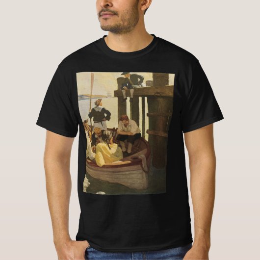 Op Queen's Ferry van NC Wyeth, piraten T-shirt (Voorkant)