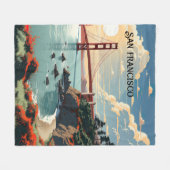 Op reis geïnspireerde San Francisco fleece deken (Voorkant (Horizontaal))