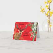 Op rode Yule blijven Kaart (Gele Bloem)