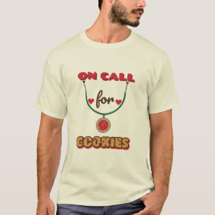 Op Roep voor Koekjes Grappige Kerst Verpleegster T-shirt
