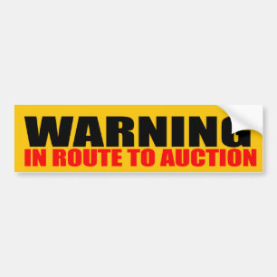 Op route naar veiling bumpersticker