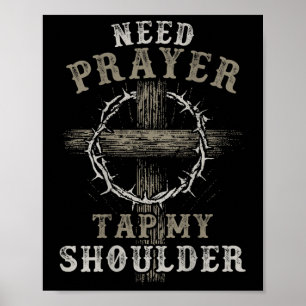 Op rug nodig gebed tik op mijn schouder Christelij Poster