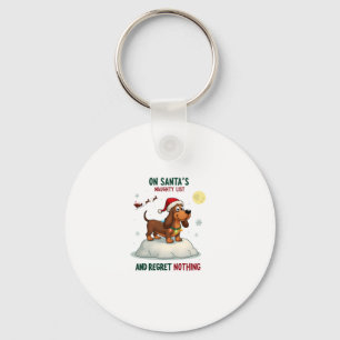 Op Santa's Kerstmis Stoute Lijst Berouw Niks Basse Sleutelhanger