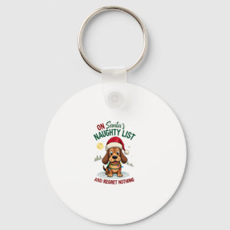 Op Santa's Kerstmis Stoute Lijst Berouw Niks Basse Sleutelhanger