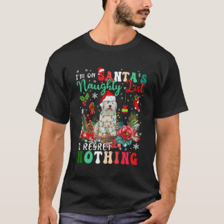 Op Santa's ondeugende lijst spijt niets Xmas Beard T-shirt