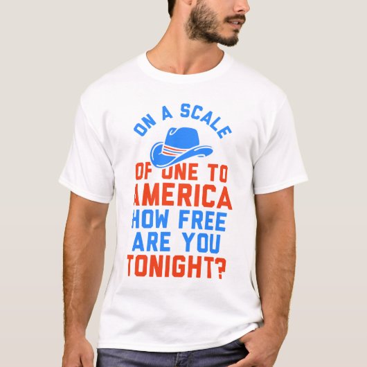 op schaal één voor Amerika T-shirt (Voorkant)