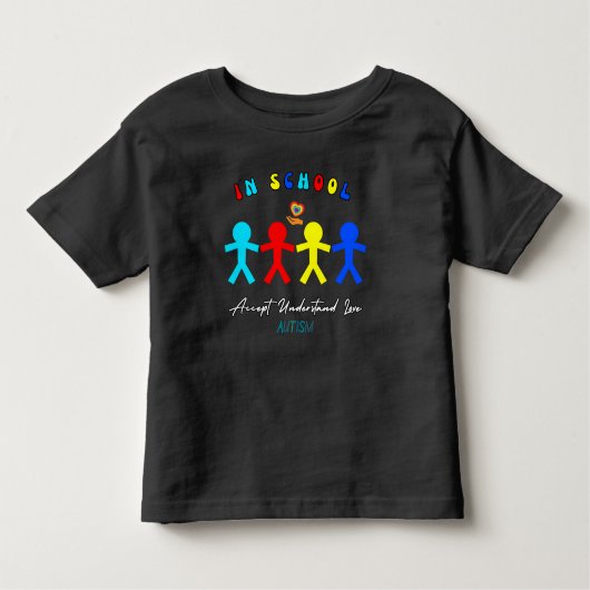 Op school begrijpen en houden van autisme kinder shirts (Voorkant)