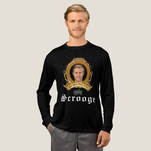 Op SCROOGE Beeld-Tekst Gepersonaliseerde Kerst Cad Tri-Blend Shirt (Voorkant)