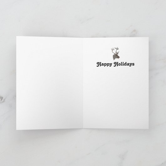 Op Slayer Reindeer Kerstmis Kaart (Binnen)